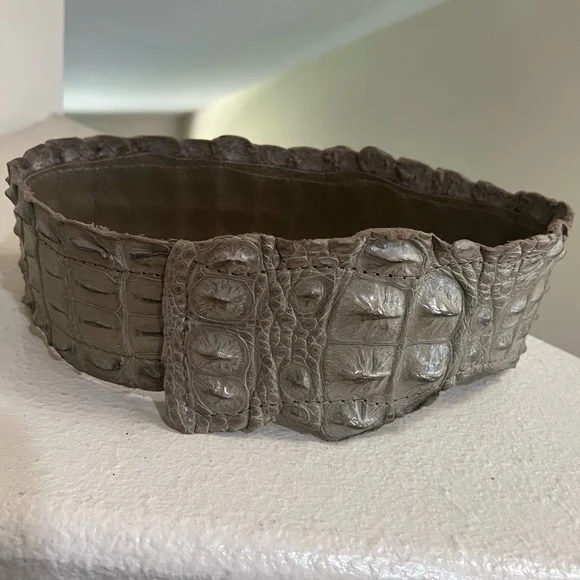 Unbranded Women’s Real crocodile leather wide waist‎ green belt